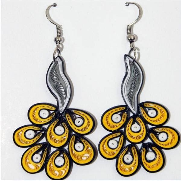 Quilled handicraft products_ earrings_ cards_ bookmarks___
